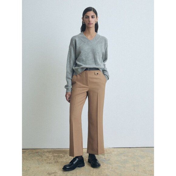 judith & charles Pants - JUDITH & CHARLES Tan 100% Wool Tailored Basketweave Trouser Pants, Size 0